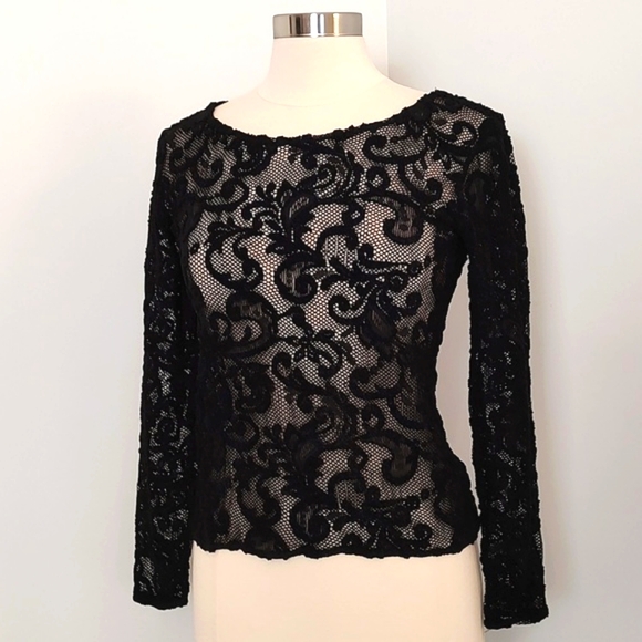Liz Claiborne Tops - Liz Claiborne Woman's Stretch Lace long Sleeve Top/ Size M